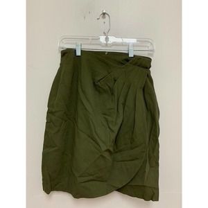 Eleanor P Brenner Womens Midi Wrap Skirt Green 27 Waist
